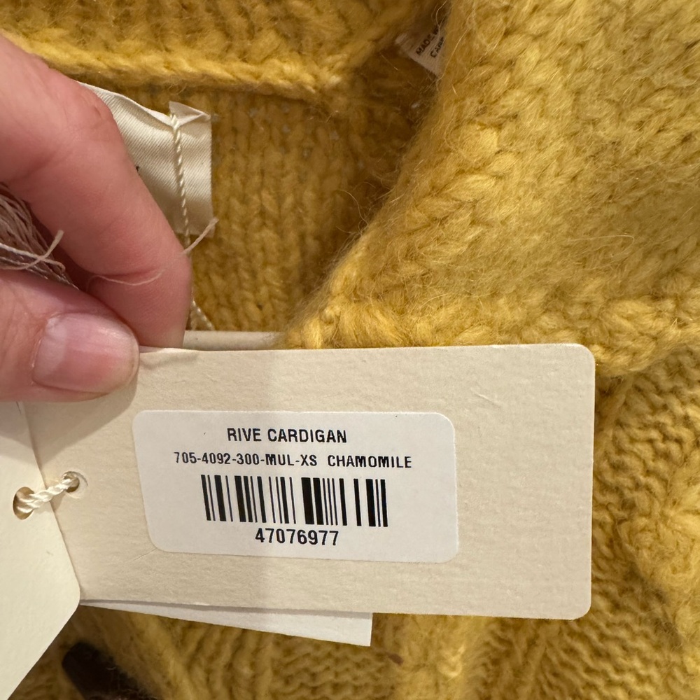 NWT Doen Rive Cardigan in Chamomile, size XS - Picture 5 of 6